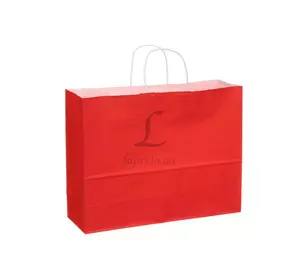 Бумажный пакет белый с ручками (400*120*310 мм) красный 2-66926267