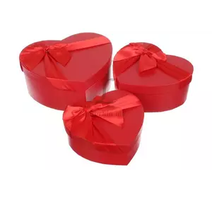 Подарочная коробка в форме сердца (комплект 3шт.) 73-3302