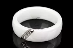 Кольцо керамическое белое (размер 8) 251-17680