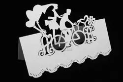 Посадочная карточка "Пара на велосипеде" белая