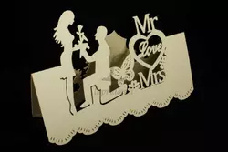 Посадочная карточка "Mr love Mrs" крафтовая