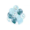 Набор воздушных шаров на выписку для мальчика "Аист" белый, голубой, хром 10 шт. в уп. 251-9159
