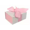 Итальянская подарочная коробка серо-розовая (13.5*10 см)