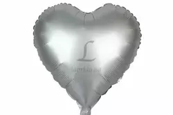 Повітряна куля у формі серця матова срібло (45см) 5-80922