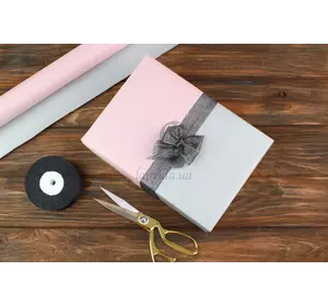 Бумага упаковочная "Тон розовый+тон серебро" в рулоне (0,7м х8м) 70г/м² 255-5218