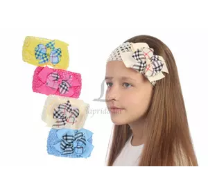 Детская повязка на голову с бантиком разноцветная