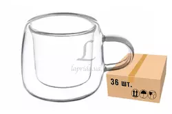 Чашка скляна з подвійним дном 80ml 671-002