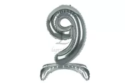 Повітряна кулька цифра срібло "9" (65 см)