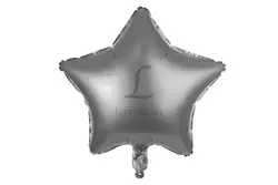 Повітряна кулька матова у формі зірки (срібло)