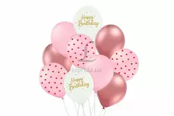 Набір повітряних кульок "Happy birthday сердечка" 10шт. 251-8336