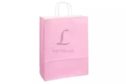 Паперовий пакет білий з ручками (250*110*330 мм) рожевий 2-66926175