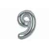 Повітряна кулька цифра "9" срібло (1м)