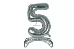 Повітряна кулька цифра срібло "5" (65 см)