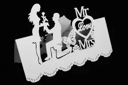 Посадочная карточка "Mr love Mrs" белая