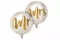 Набір повітряних кульок "Mr&Mrs" білі