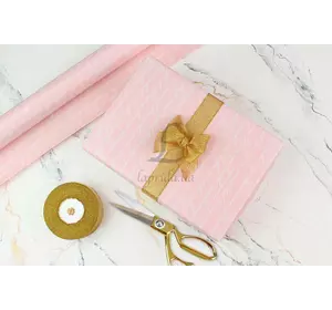 Папір пакувальний "Лист" тон рожевий на білому в рулоні (0,7м*8м) 70г/м2 255-5539