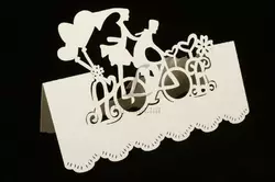Посадкова картка "Пара на велосипеді" молочна