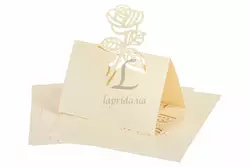 Посадкова картка "Троянда" молочного кольору