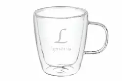 Чашка скляна з подвійним дном 200ml 671-101