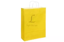 Бумажный пакет белый цветной с ручками (320*120*420 мм) желтый 2-66926441