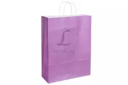 Бумажный пакет белый цветной с ручками (320*120*420 мм) фиолетовый 2-66926403