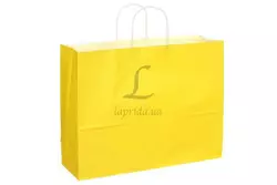 Бумажный пакет белый с ручками (400*120*310 мм) желтый 2-66926274
