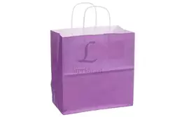 Бумажный пакет белый цветной с ручками (220*120*230 мм) фиолетовый 2-66926021